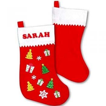 Ensemble de 3 Chaussettes de Noël Feutrine – Rouge