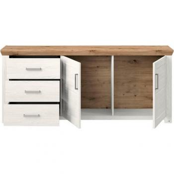 Musterring York Sideboard, Modell 51, 184 × 79 cm – großzügiger Stauraum, silberne Griffe