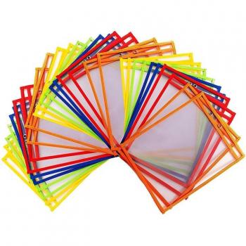 EduColor Pocket Sheets – Large Multicolored Dry Erase Holders
