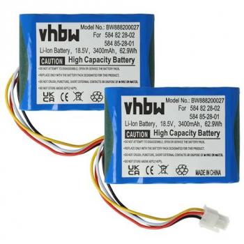 Replacement Battery for Gardena Sileno Minimo 250m2, 500m2 Lawnmower (2x 3400mAh, 18.5 V, Li-Ion)