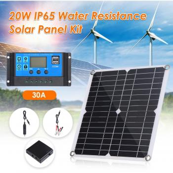 Panel Solar Flexible 50W/100W con Controlador LCD 10-20A, Cargador para Vehículos Recreativos