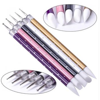 Ensemble de 5 pinceaux acryliques pour décoration d'ongles
