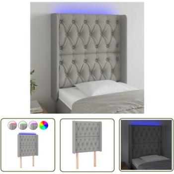 A LED Testiera Letto Grigio Chiaro 83x16x118 cm – The Living Store