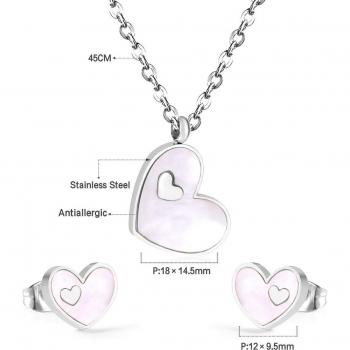 Conjunto de accesorios de joyería de acero inoxidable para mujer, collar y pendientes dorados y plateados