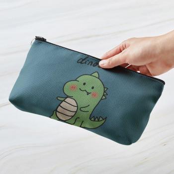 Zippered Makeup Bag with Dinosaur Design