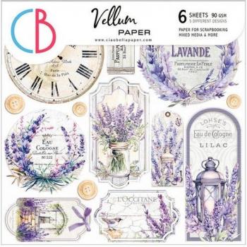 Transparente Vellum‑Papier von Ciao Bella – Morgen in Provence, 15 x 15 cm