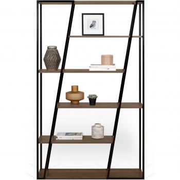 Meuble de rangement design noir et noyer