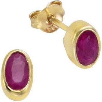 VIVANCE Gelbgold Ohrstecker mit Rubin