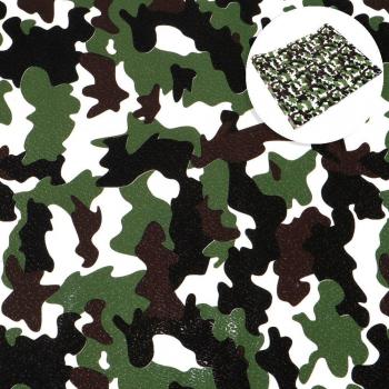 Camo Printed Bump Texture Faux Leather Fabric 50x140cm