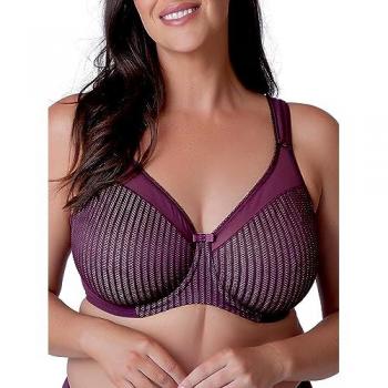 Purple & Burgundy Berlei Beauty Stripe Plus‑Size Minimizer Bra – 42D