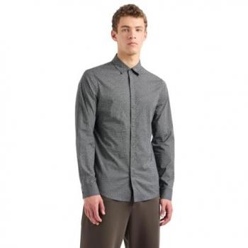 Armani Exchange Men's Slim Fit Long Sleeve Stretch Cotton Shirt