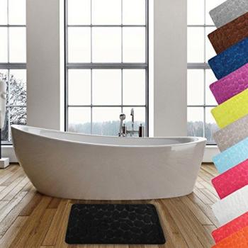 Tapis bain Pebble microfibre noir 50x80 cm – MSV