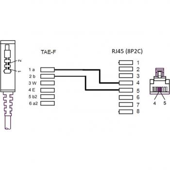 Câble TAE‑F DSL/VDSL 40 m, conducteur en Cu, fiche RJ45