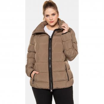 Giacca donna trapuntata colletto alto cerniera due cursori marrone 48/50 poliestere Ulla Popken