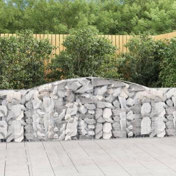 VidaXL Gabionen Mit Hochbogen 15Stk. 400x30x100/120cm Verzinktes Eisen