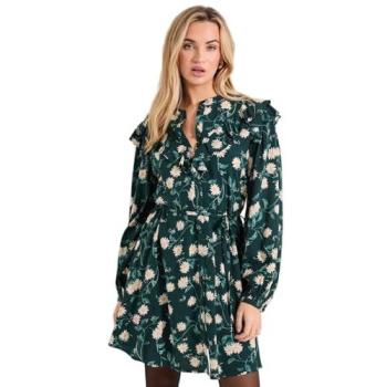 Mini Daisy Frill Shirt Dress with Belt – Black, 10