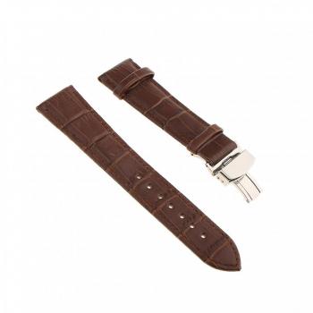 Correa de Reloj Cuero Negro con Cierre Mariposa Bugu, Ancho 20mm