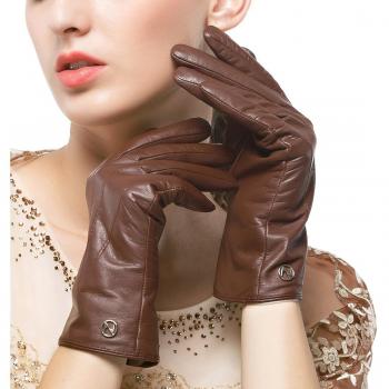 Gants de Cuir d'agneau pour Femme Nappaglo avec Nœud pour l'Hiver