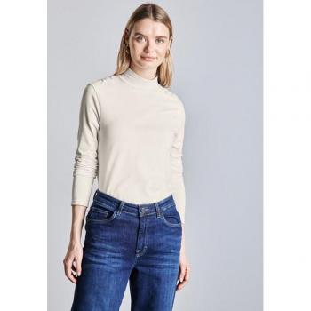 STREET ONE weiße Langarmshirts für Damen – 95% Baumwolle, 5% Elasthan