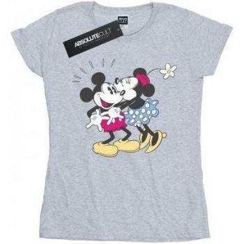 Camiseta de Algodón Blanca Mickey y Minnie para Señoras XL