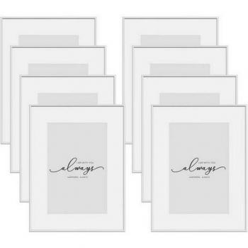 Cornice Portafoto WOLTU 8x10x15 cm – Stile Moderno in Plexi Argentato, Senza Piastra Posteriore