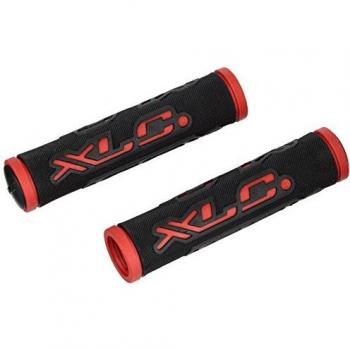 XLC Poignée de vélo Dual Colour Gr-G07, Noir / Rouge, 125mm