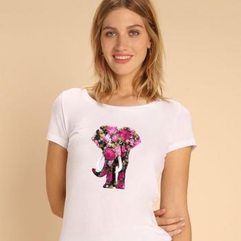 Camicia Femminile Elephant Floral S Bianco