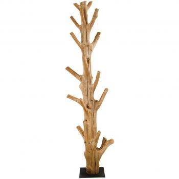 Porte-manteau épais en bois naturel foncé