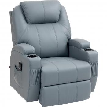 HOMCOM Fauteuil à levage électrique, repose-pieds, télécommande et compartiments latéraux