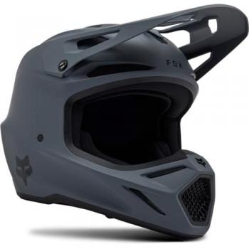 Fox V3 Solid MIPS Casco Motocross Grigio L