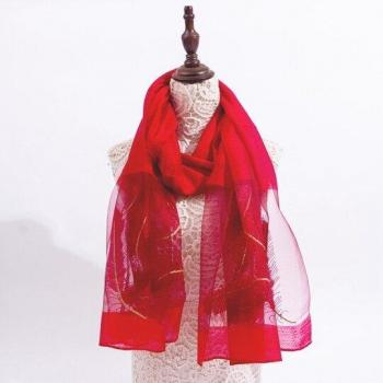 Silk Scarf with Embroidery for Women