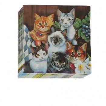 Girl's Cat Design Paper Napkins