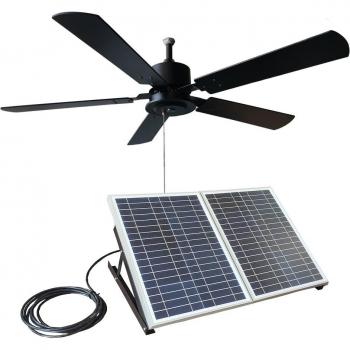 Ventilador de Patio Solar 52 de Madera 40W Negro