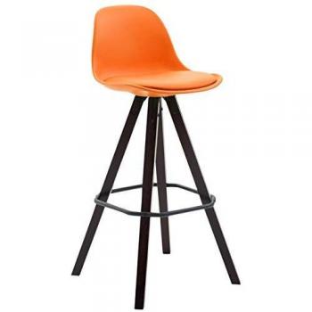 CLP Barstuhl Franklin eckiges Holzgestell orange