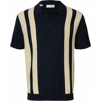 Marine‑Poloschnitt – Herren, 2XL, Streifenmuster