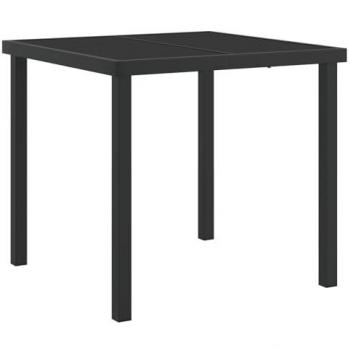 Colección patio comedor 5 piezas con cojines negros ratan sintético