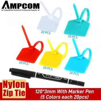 Cinta de Cable AMPCOM Brida de Nylon con Señalador