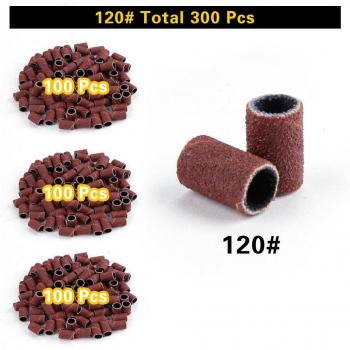 300pcs Refillable Nail Drill Sanding Sleeves