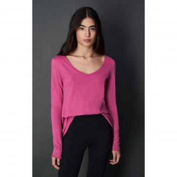T-Shirt a Maniche Lunghe Svasata