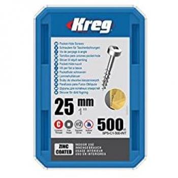 Kreg Vis à bois SPS-C1 Pan Head 1″ (25 mm), 500 pièces gros fil