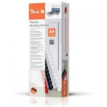 Peach Plastikbinderücken A4, 6mm, 25 Blatt, 100 Stück, weiß