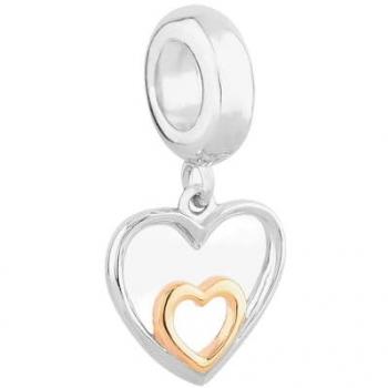 Rosa Lea Twin Hearts Dangle Charm AM-2THB029706