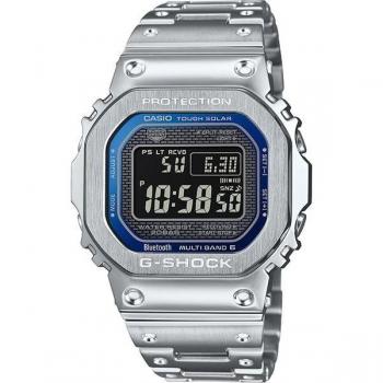 Montre G-SHOCK GMW‑B5000D‑2JF Carrée pour Hommes – Série Métal Complet, Acier Argenté