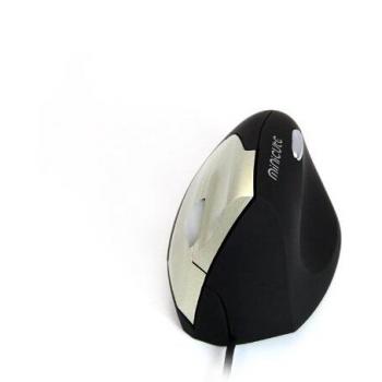 Minicute Mouse Ergonomische EZMouse für Linkshänder wireless (Kabellos), Maus, Grau, Schwarz
