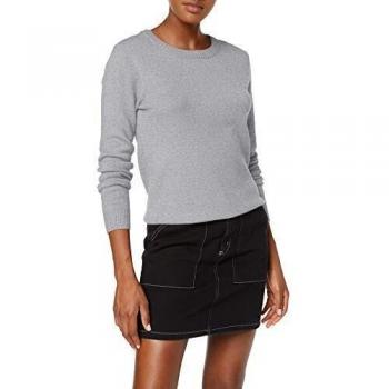 Midweight Melange Grey Vila Ril Female Medium Wool‑Blend Top