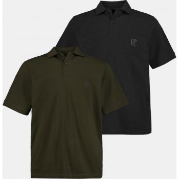 Polo in cotone piqué, taglia 6XL, Uomo, Verde, confezione doppia, JP1880
