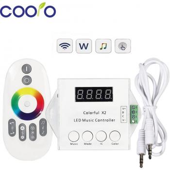 Bande LED RGB WS2812B avec musique contrôleur DC5V-24V, entrée max 1000 pixels et télécommande RF