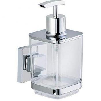 WENKO Silver Shiny Soap Dispenser, 7.5×10×16 cm