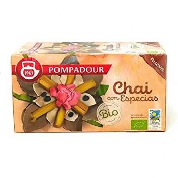 Té Chai Bio 27 g, 18 bolsitas, con Especias Pompadour