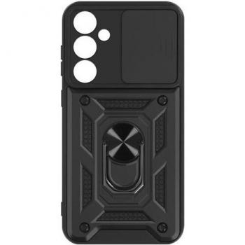 Cover Nera con Supporto Anello Scorrevole per Samsung Galaxy S23 FE (Avizzar)